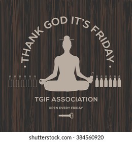 Happy Friday, thank God it's Friday, vector illustration.
