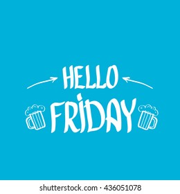 happy friday vector background. friday calligraphic text. Hello friday