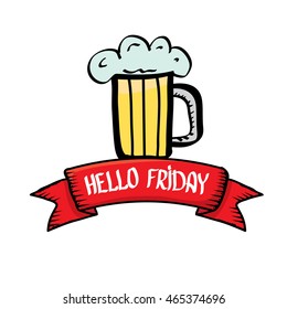 happy friday vector background. friday calligraphic text. Hello friday