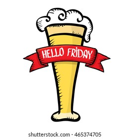 happy friday vector background. friday calligraphic text. Hello friday