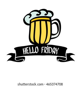 happy friday vector background. friday calligraphic text. Hello friday