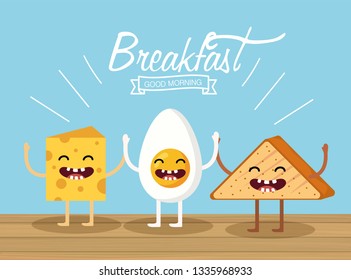 happy fried egg with cheese and triangle bread