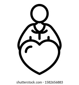 Happy friend icon. Outline happy friend vector icon for web design isolated on white background