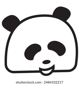 Happy friendly cartoon panda face
