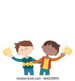 Happy friends cartoon design. Vector illustration