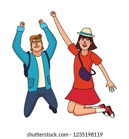 Happy friends couple