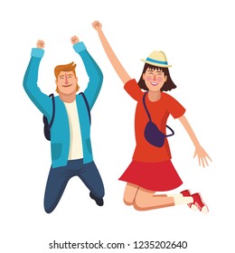 Happy friends couple