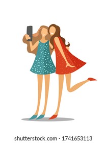 happy friends or couple of lovers taking selfie photos on smartphone.