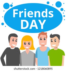 Happy friends day concept background. Cartoon illustration of happy friends day vector concept background for web design