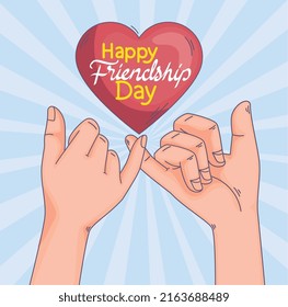 happy friends day in heart