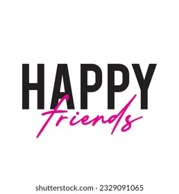 Happy Friends on white background.