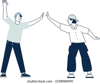 Happy Friends Slapping Hands. High Five Gesture