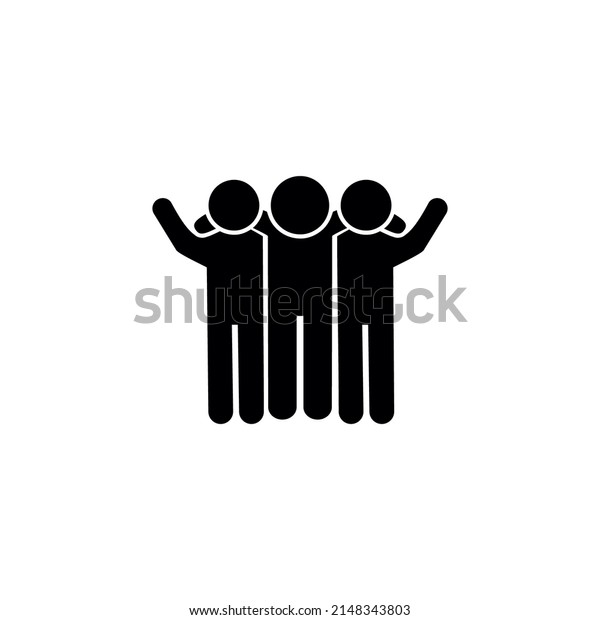 Happy Friends Stand Together Hugging Each Stock Vector (Royalty Free ...