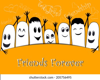 Happy Friendship Day background with doodle.