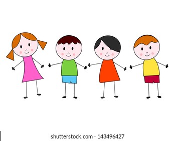 Happy Friendship day background or greeting card with cute little kids.