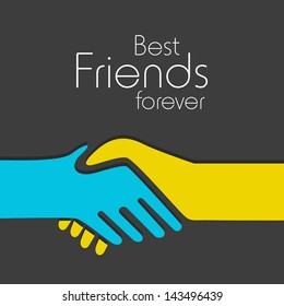 Happy Friendship day background with handshake and text Best Friends Forever.