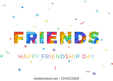 Happy Friendship Day Banner Design Layout Stock Vector (Royalty Free ...