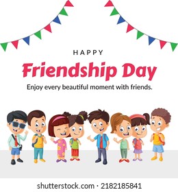 Happy friendship day banner design template.