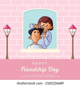 Happy friendship day banner design template.