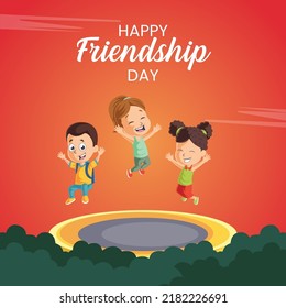 Happy friendship day banner design template.
