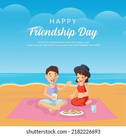 Happy friendship day banner design template.