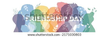 Happy Friendship Day banner.	Flat vector illustration.