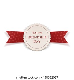 Happy Friendship Day Banner with Ribbon