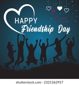 Happy Friendship Day banner, Happy Friendship Day Social Media Post Template Flat Cartoon Background Vector Illustration , friendship day, international friendship day