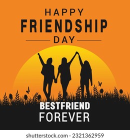 Happy Friendship Day banner, Happy Friendship Day Social Media Post Template Flat Cartoon Background Vector Illustration , friendship day, international friendship day