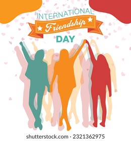 Happy Friendship Day banner, Happy Friendship Day Social Media Post Template Flat Cartoon Background Vector Illustration , friendship day, international friendship day