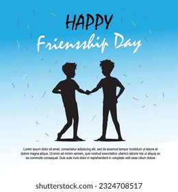 Happy friendship day banner wish post design