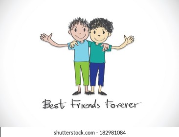 Happy Friendship Day and Best Friends Forever idea design