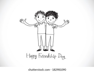 Happy Friendship Day and Best Friends Forever idea design