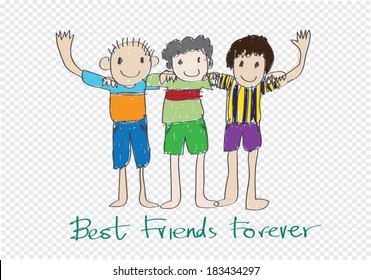 Happy Friendship Day and Best Friends Forever idea design