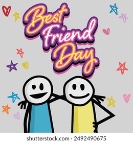 Happy Friendship Day, Best Friendship, International Friendship Day, Friends Forever, Best Friends Forever, Friendship Day Background Design, Poster, Banner and Gift Card Design. EPS FILE.3O JULY 2024