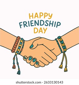 Feliz Día de la Amistad Pulseras Ilustración vectorial
