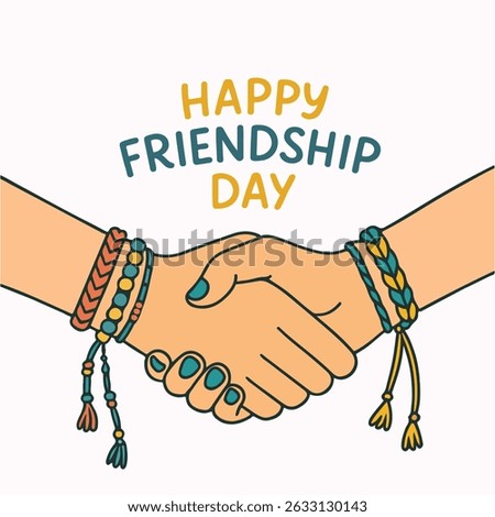 Happy Friendship Day Bracelets Vector Illustration