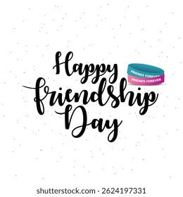Happy friendship day calligraphy with creative band