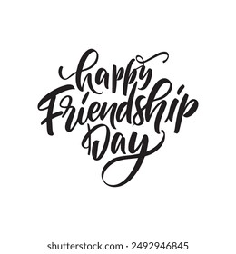 Happy Friendship day Calligraphy lettering card. calligraphy isolated on white background . PNG Image