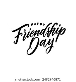 Happy Friendship day Calligraphy lettering card. calligraphy isolated on white background . PNG Image