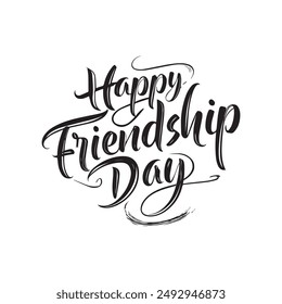 Happy Friendship day Calligraphy lettering card. calligraphy isolated on white background . PNG Image