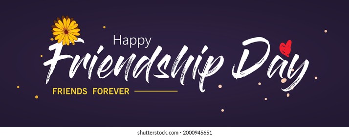 Happy Friendship Day Calligraphy Typography Creative Stock Vector ...