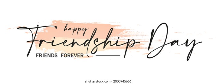 Happy Friendship Day Calligraphy Typography Creative Text Vector Illustration Design Background.