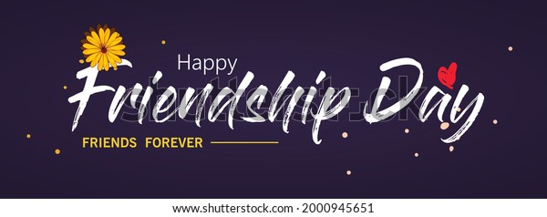 Happy Friendship Day Calligraphy Typography Creative Stock Vector ...