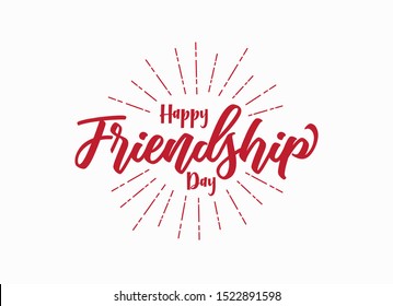 Happy Friendship day calligraphy vector design. Handwritten Friendship day. typography print for greeting cards, flyer, banner, posters, clothing, t-shirt for your friends