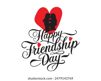Happy Friendship Day calligraphy vector t-shart design.