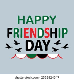 Happy Friendship Day Celebrate the bond of true friends with vibrant typography art that radiates love, laughter, and unforgettable memories