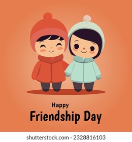Happy Friendship Day Celebration Wishes Vector  Design