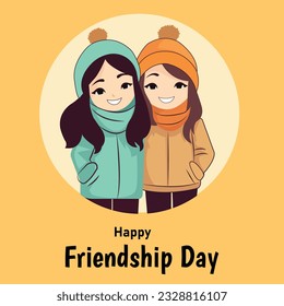 Happy Friendship Day Celebration Wishes Vector  Design