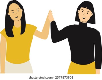 Happy Friendship Day Character with Simple Cartoon Design and Shape. Two People Always Together. Vector Illustration.